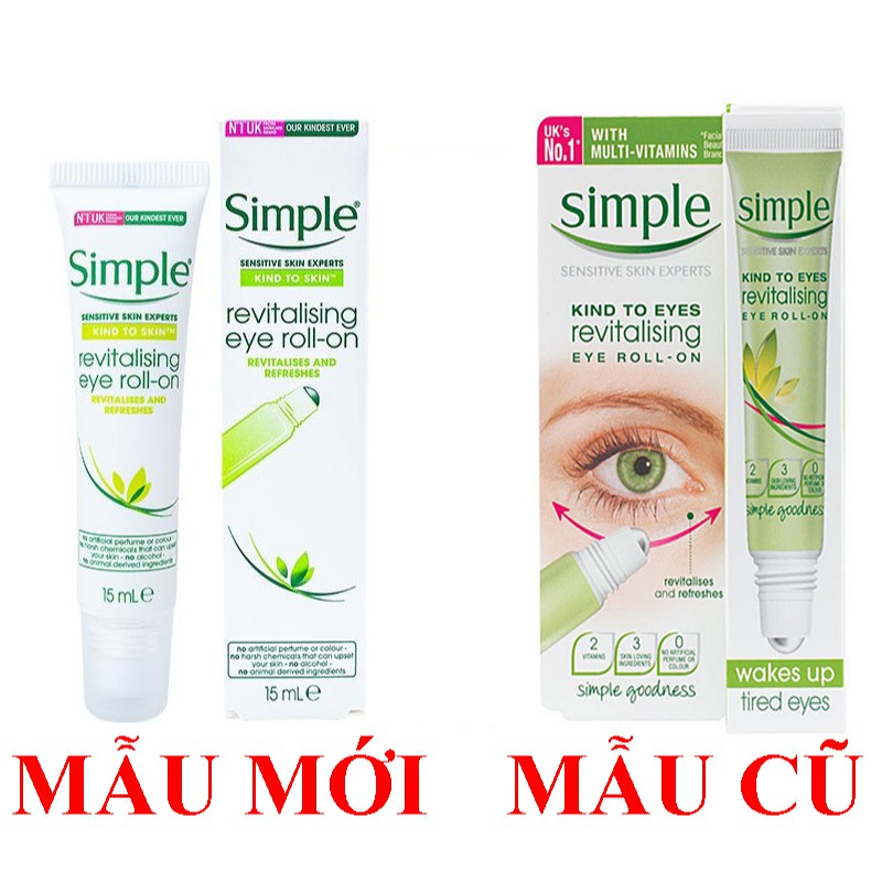 Lăn Dưỡng Mắt Simple Kind To Skin Revitalising Eye Roll-On