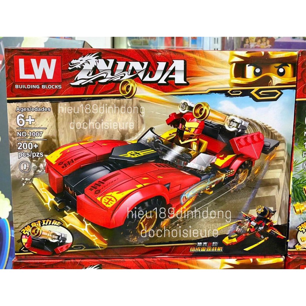 Lắp ráp xếp hình non Lego Ninjago 1007 : xe và robot của các ninja