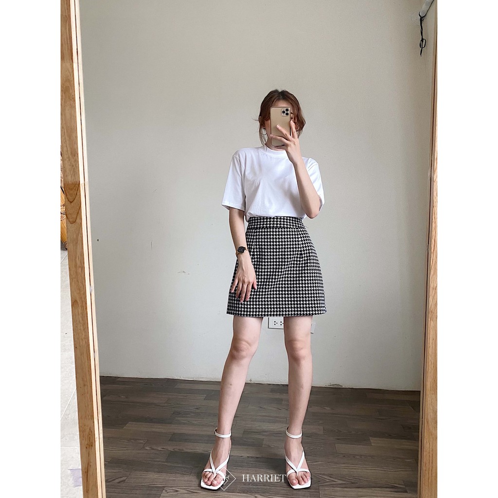 Áo phông nữ cổ tròn chất liệu cotton mềm mại thấm hút mồ hôi 3.5cm Harriet