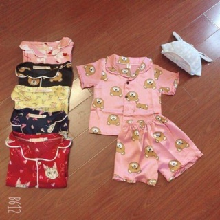 Bộ lụa cộc tay Pijama cho bé (hàng loại 1)