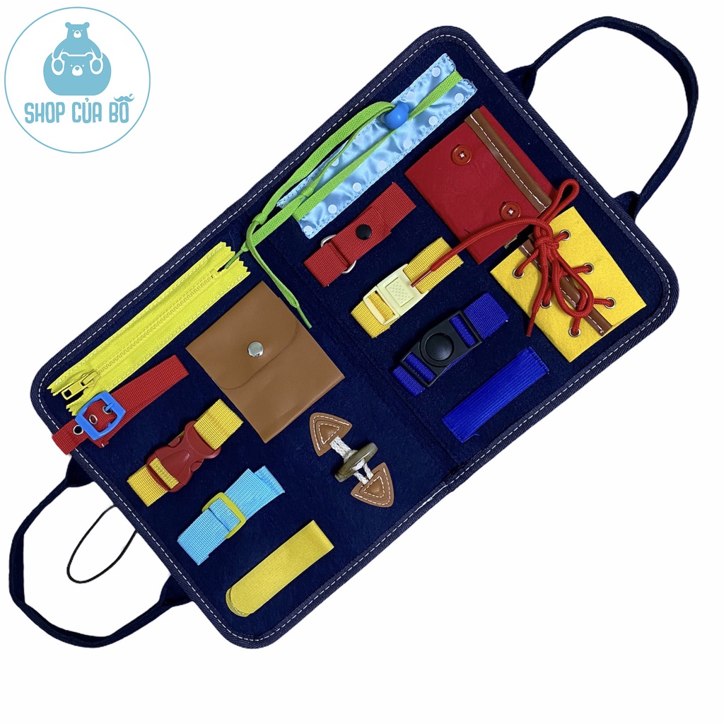 Bảng bận rộn Busy Board - Dạng cặp gấp gọn - Giáo cụ Montessori