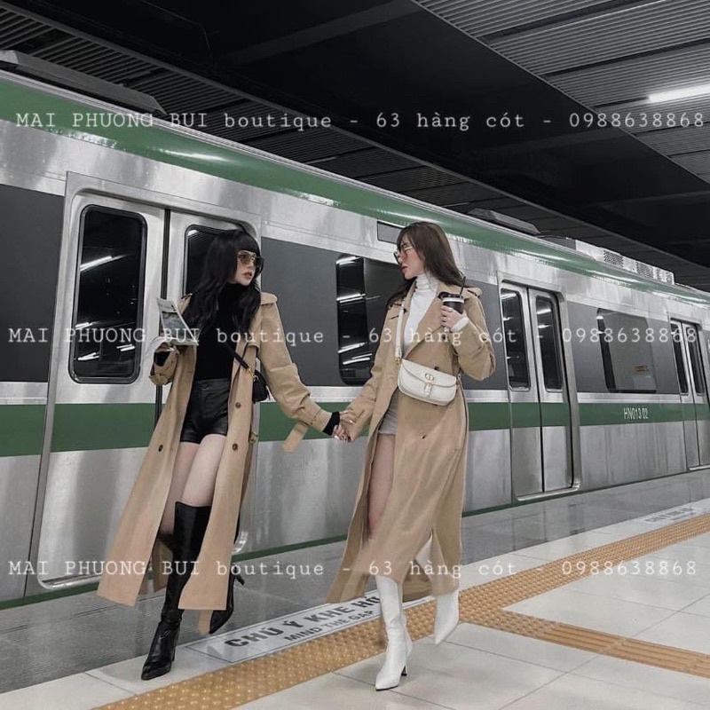 áo khoác măng tô dáng dài mai phương bùi MTP