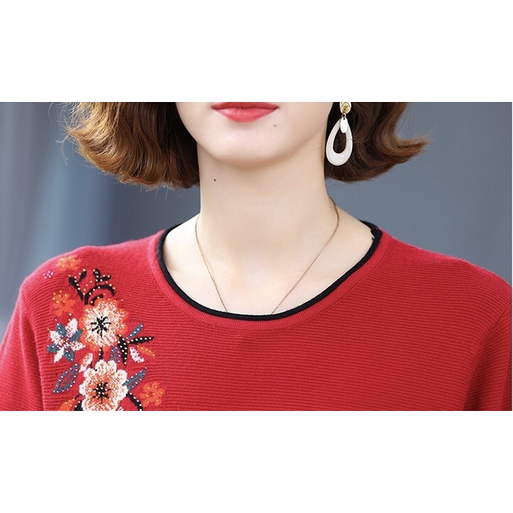 [ SALE SỐC ] Mẫu áo đũi thêu hoa cao cấp tay dài dành tặng mẹ size 45-85kg ( Mã H20 )
