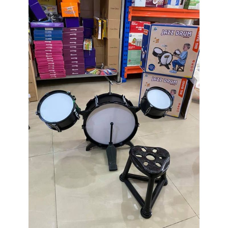 Hộp đồ chơi bộ trống Jazz Drum 3 cái kèm chập cheng TH688