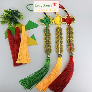 Xâu tiền lục đế, xâu 6 đồng xu, đồng thâu, 2.3cm, chiêu tài lộc, may mắn