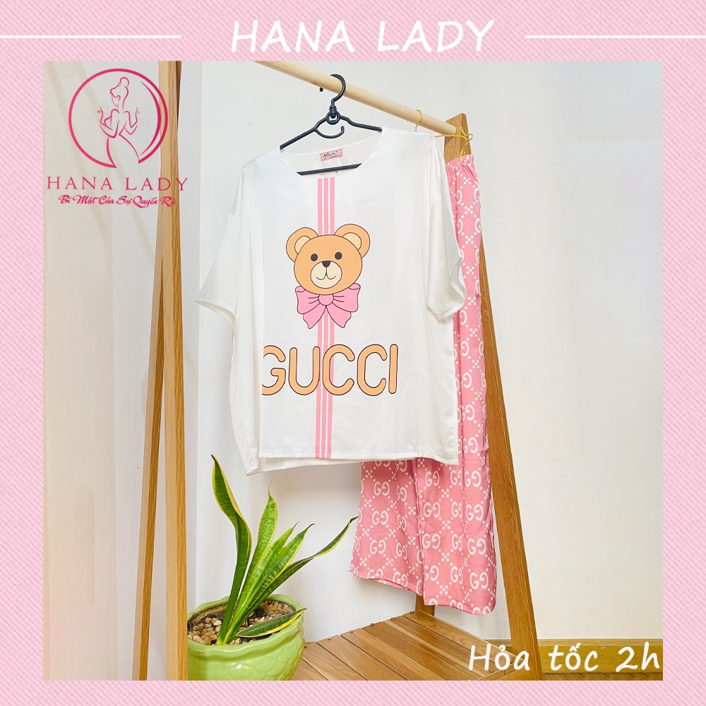 Đồ ngủ nữ, đồ bộ pijama mặc nhà lụa cao cấp họa tiết hoạt hình cute