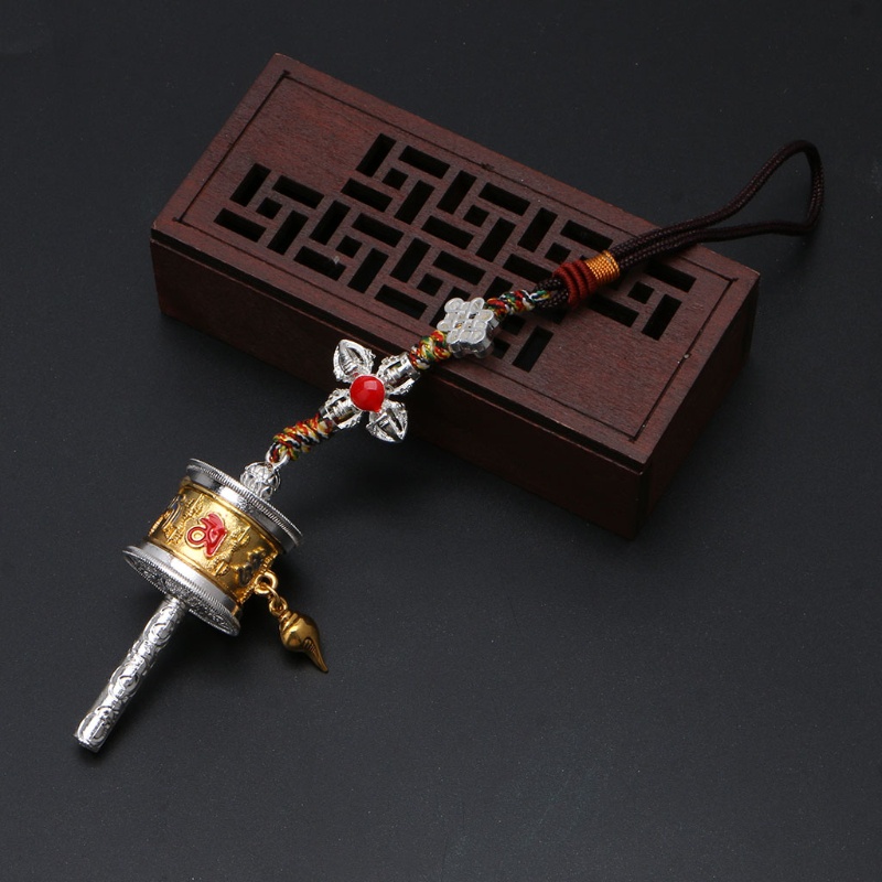 Blala Móc Khóa Gắn Con Quay Cầu Nguyện Om Mani Padme Hum Spirited Sáng Tạo
