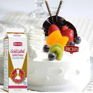 Rich Gold label (nhãn vàng )kem trang trí bánh hộp 907 g