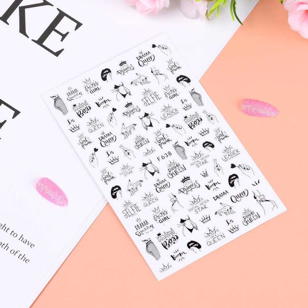 Miếng Dán Trang Trí Móng Tay 3D Hình Khuôn Mặt Độc Đáo