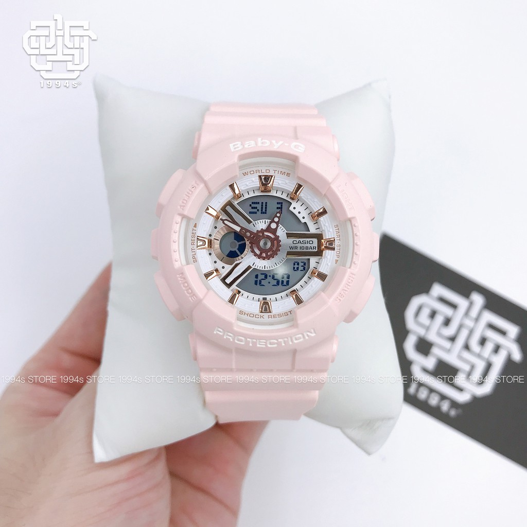 Đồng hồ nữ Casio Baby-G BA-110 / BA-110RG-4A chống va đập, chống nước 200m, size 43mm, hàng chính hãng