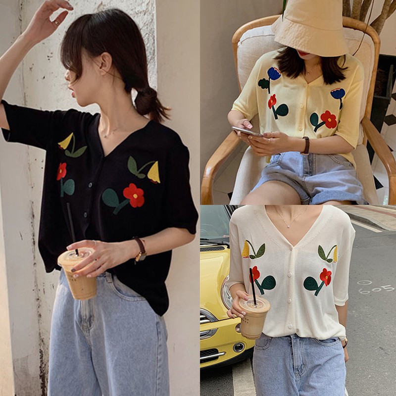 Áo Khoác Cardigan Dài Tay Họa Tiết Hoa Thời Trang Nữ Tính | BigBuy360 - bigbuy360.vn