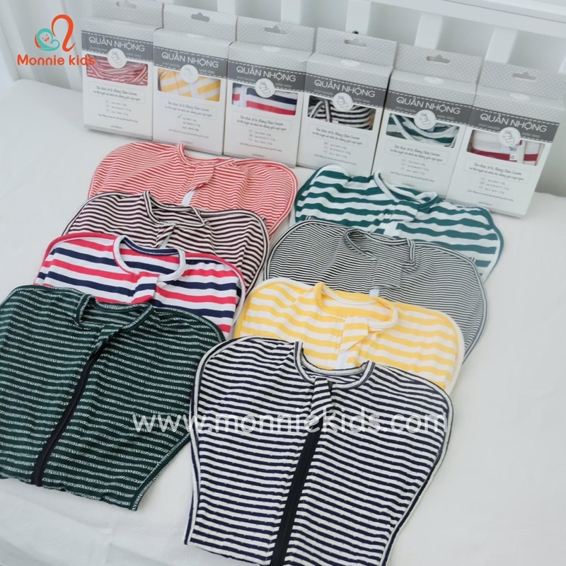 Quấn nhộng chũn cho bé COCOON size S/M/L, quấn nhộng ngủ cotton chính hãng - Monnie Kids