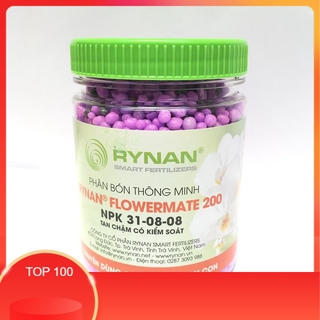 Phân tan chậm thông minh Rynan Flowermate 200 NPK 31-08-08 chuyên dùng cho phong lan cây con hũ 150g..