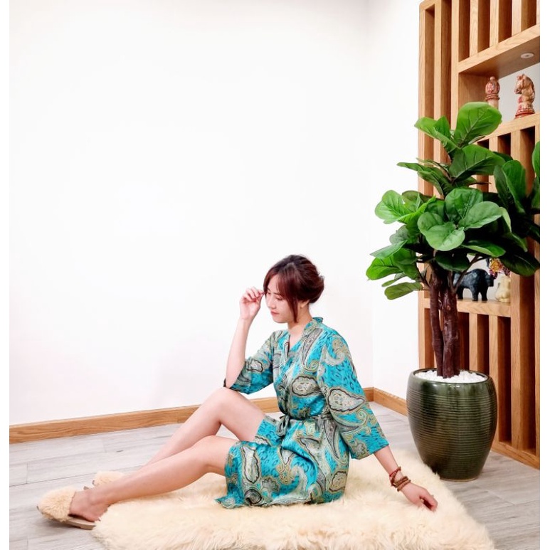 Áo choàng ngủ Kimono Lụa VNXK Giá 598.000đ