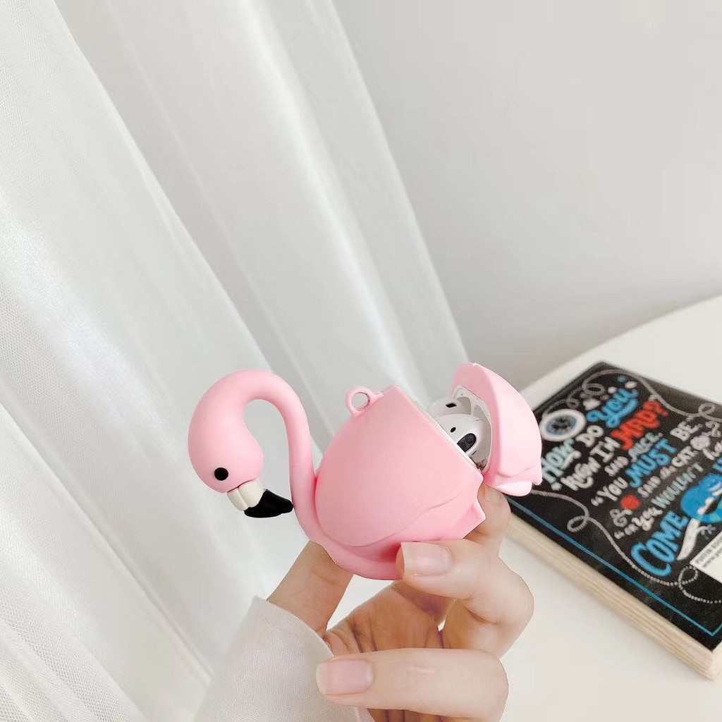 airpods 1 2 pro case cute cartoon Duck flamingo soft airpods case anti-drop