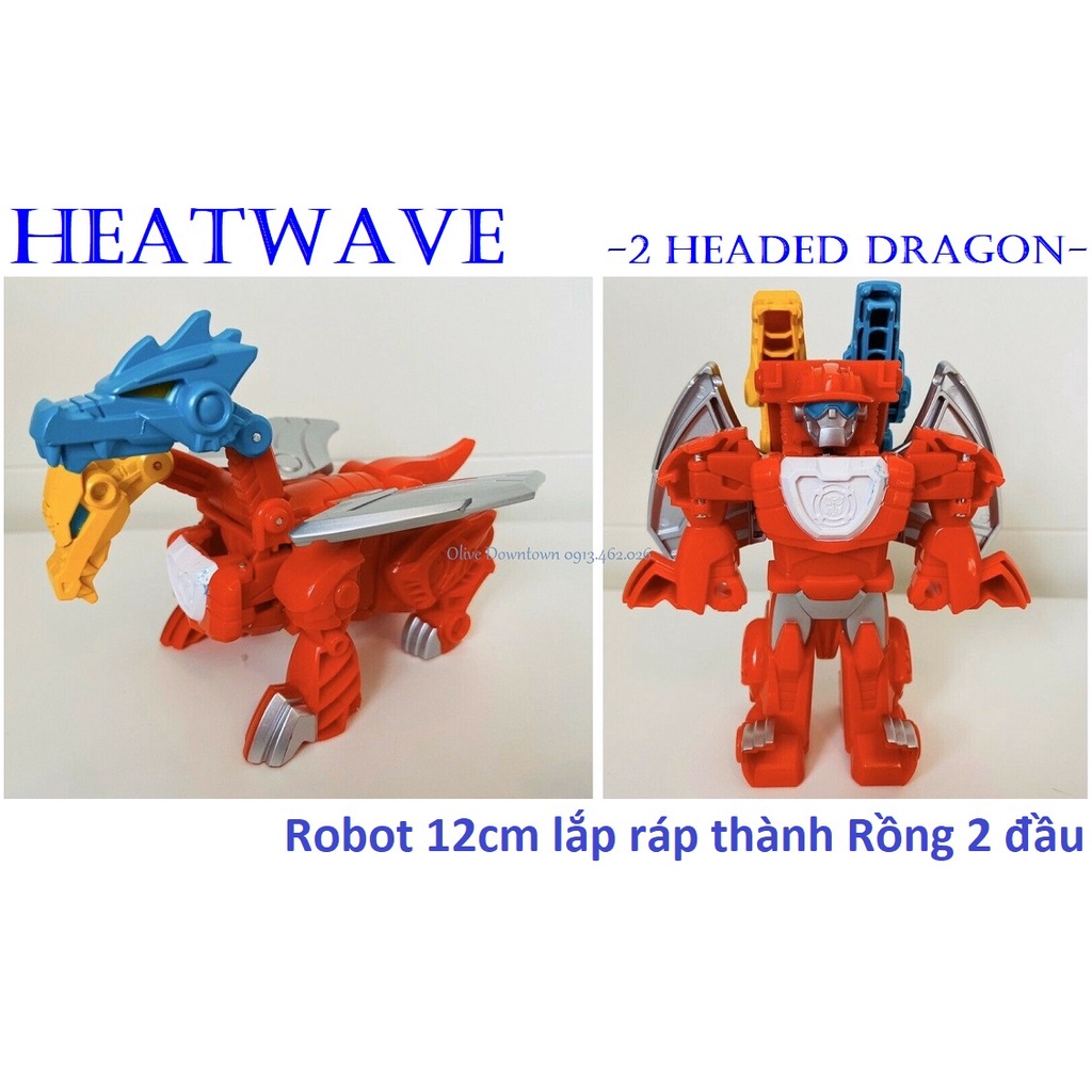 ⭐️ HEATWAVE - Robot 13cm lắp ráp như hình - Transformers Rescue Bot