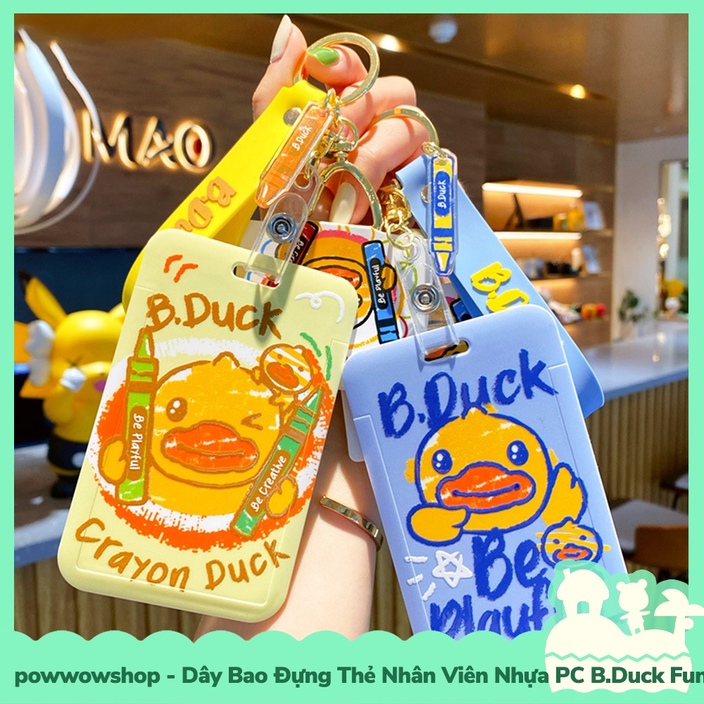 [Sẵn VN - Hỏa Tốc] Dây Móc Khóa Bao Đựng Thẻ Nhân Viên Nhựa PC+Acrylic Mẫu B.Duck Vịt Vàng Vui Nhộn