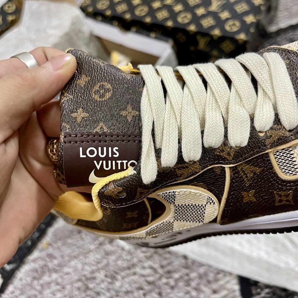 Giày Air Force 1 Low x Louis_Vuitton Monogram Brown, bản Best