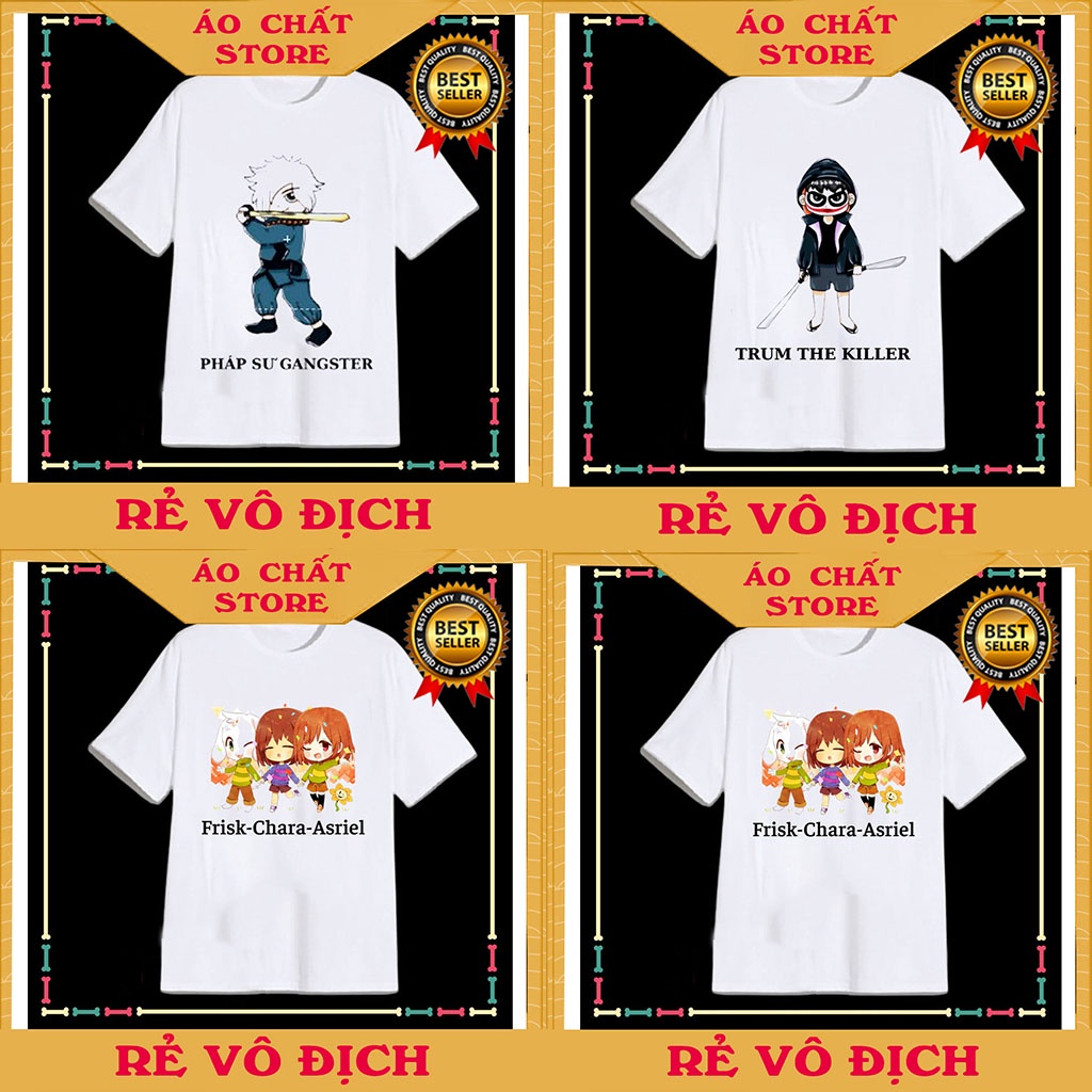 ÁO THUN BIỆT ĐỘI GANGSTER - SANS - PAPYRUS - pháp sư - HÌNH TRUM THE KILLER dễ thương cá tính