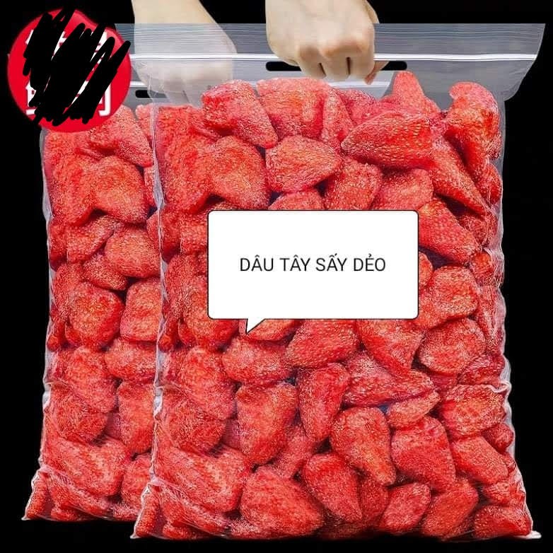DÂU TÂY SẤY DẺO GÓI 250G, EAT CLEAN, ĂN VẶT MẸ BẦU