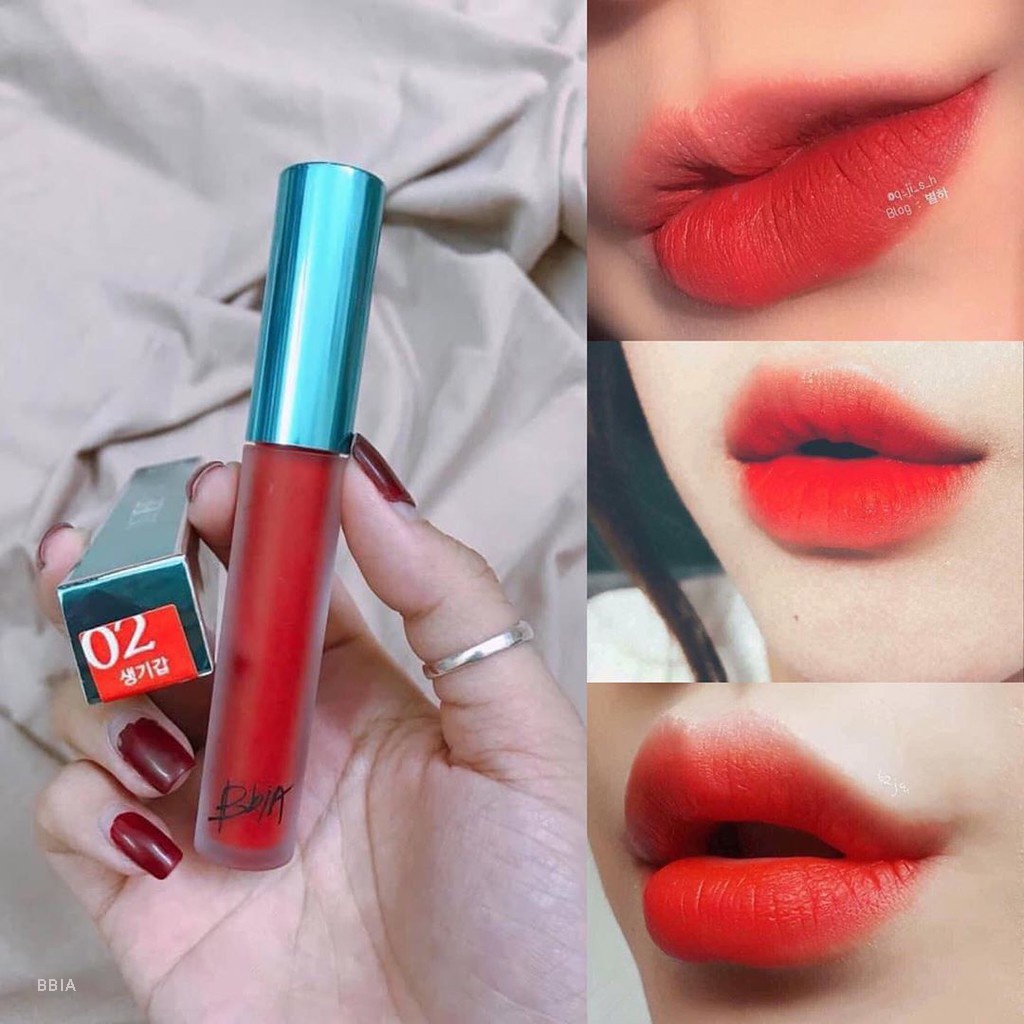 Son kem lì Bbia last velvet Extra Bounce 02 – Đỏ Cam