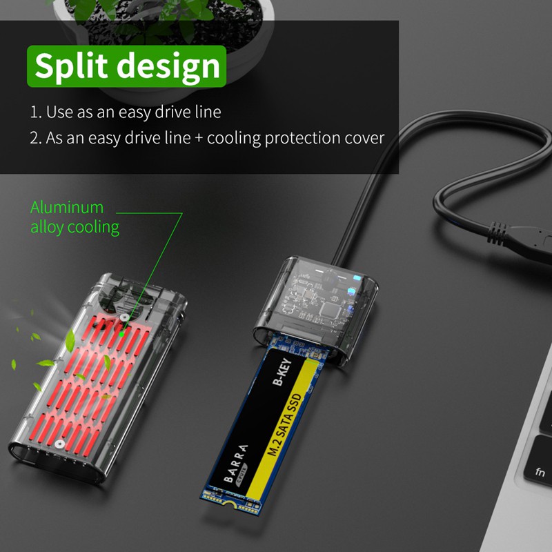 Vỏ Đựng Ổ Cứng Ngoài M.2 Ngff Sata Ssd Trong Suốt | BigBuy360 - bigbuy360.vn