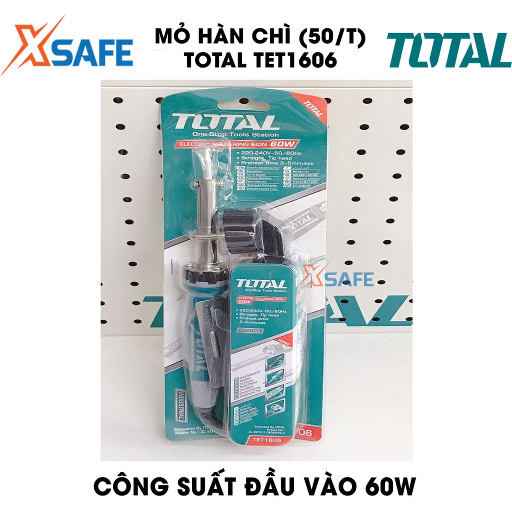 Mỏ hàn chì TOTAL điện áp 220-240V Hàn nhiệt cầm tay làm nóng từ 3-5ph, bảo hành chính hãng 3 tháng