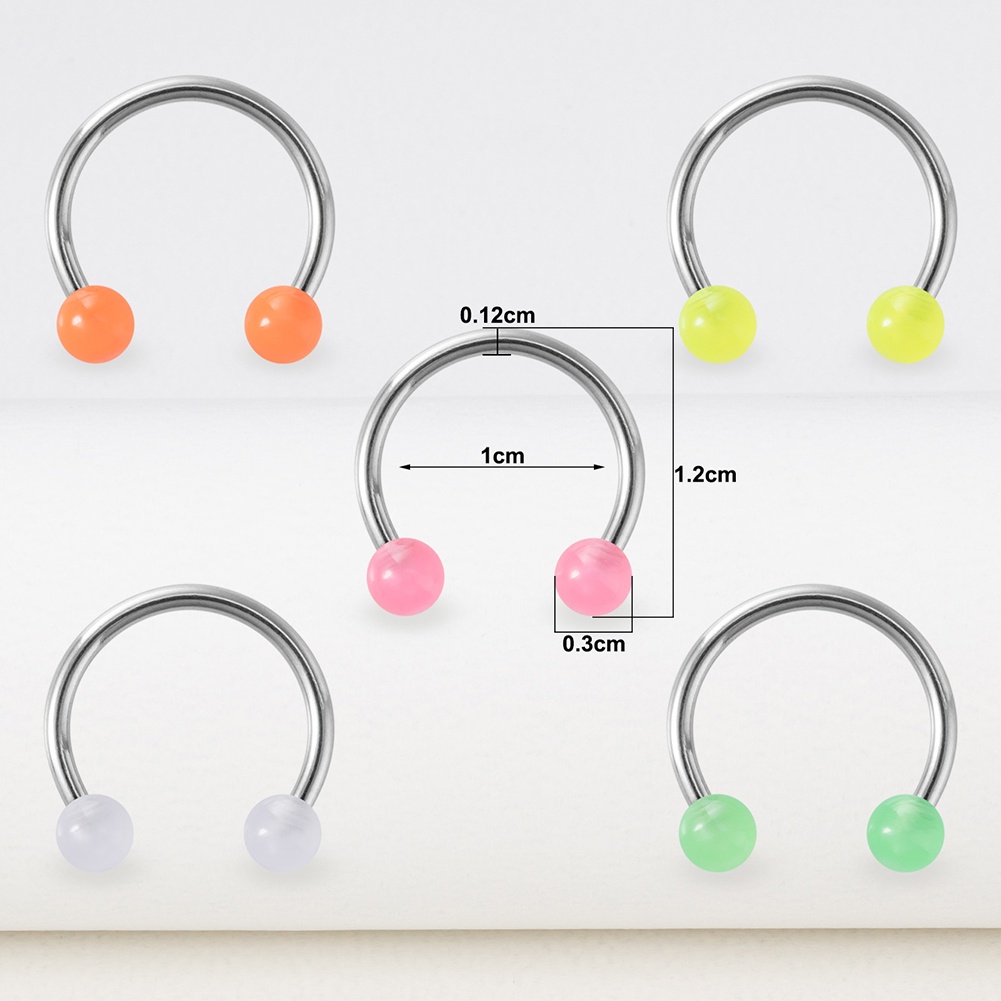 Set 5 Khuyên Mũi Thép Không Gỉ Cá Tính Thời Trang Unisex