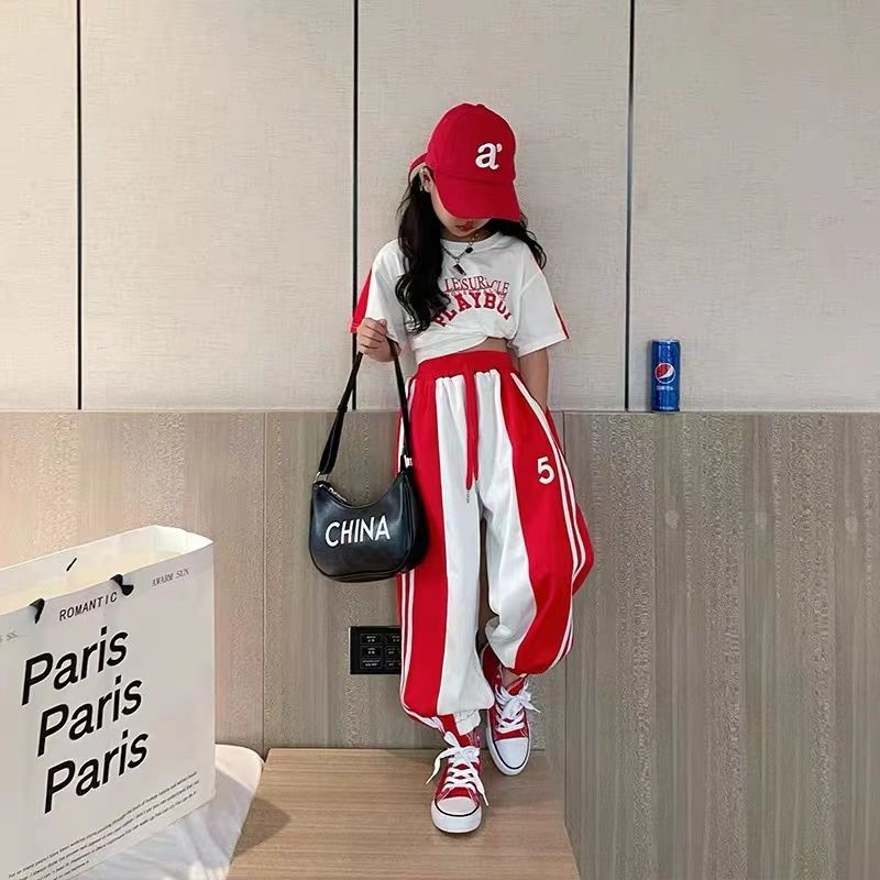 Set Áo Thun Tay Ngắn Và Quần Legging Phong Cách Hàn Quốc Thời Trang Mùa Hè Mới 2022 Dành Cho Bé Gái