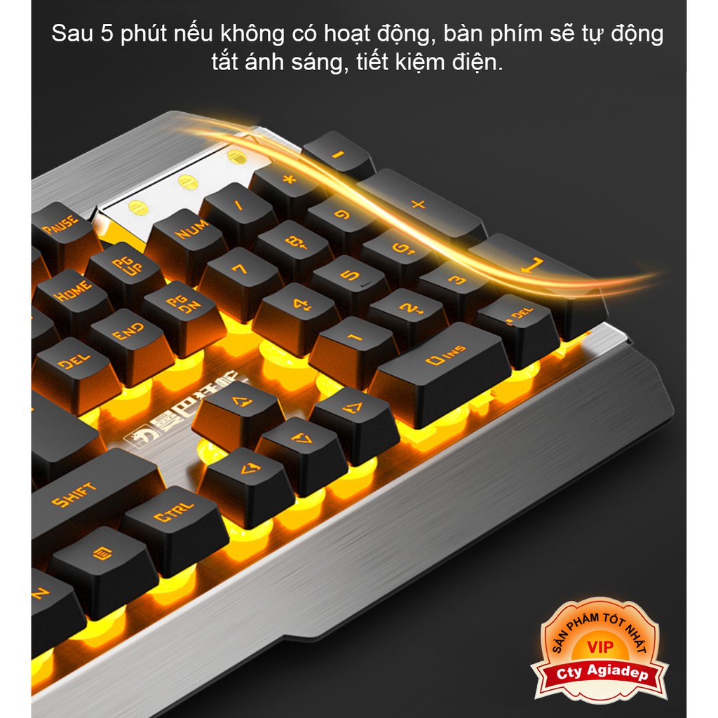 Bộ Bàn Phím + Chuột game Wireless Siêu xịn có Pin Sạc và Ánh sáng - TechDragon