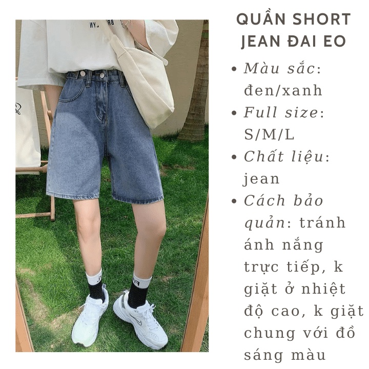 Quần short jean nữ/Quần ngố bò ống rộng lưng cao thiết kế đai thắt eo phong cách Hàn Quốc RÔ STORE QS14