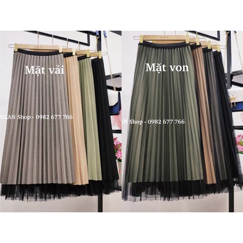 Chân váy xếp ly mặc được 2 mặt new hot. | BigBuy360 - bigbuy360.vn