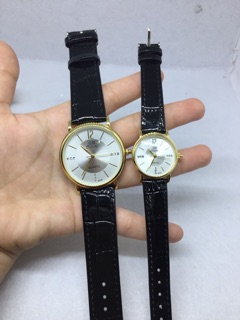 Đồng hồ đôi dây da QB cực đẹp