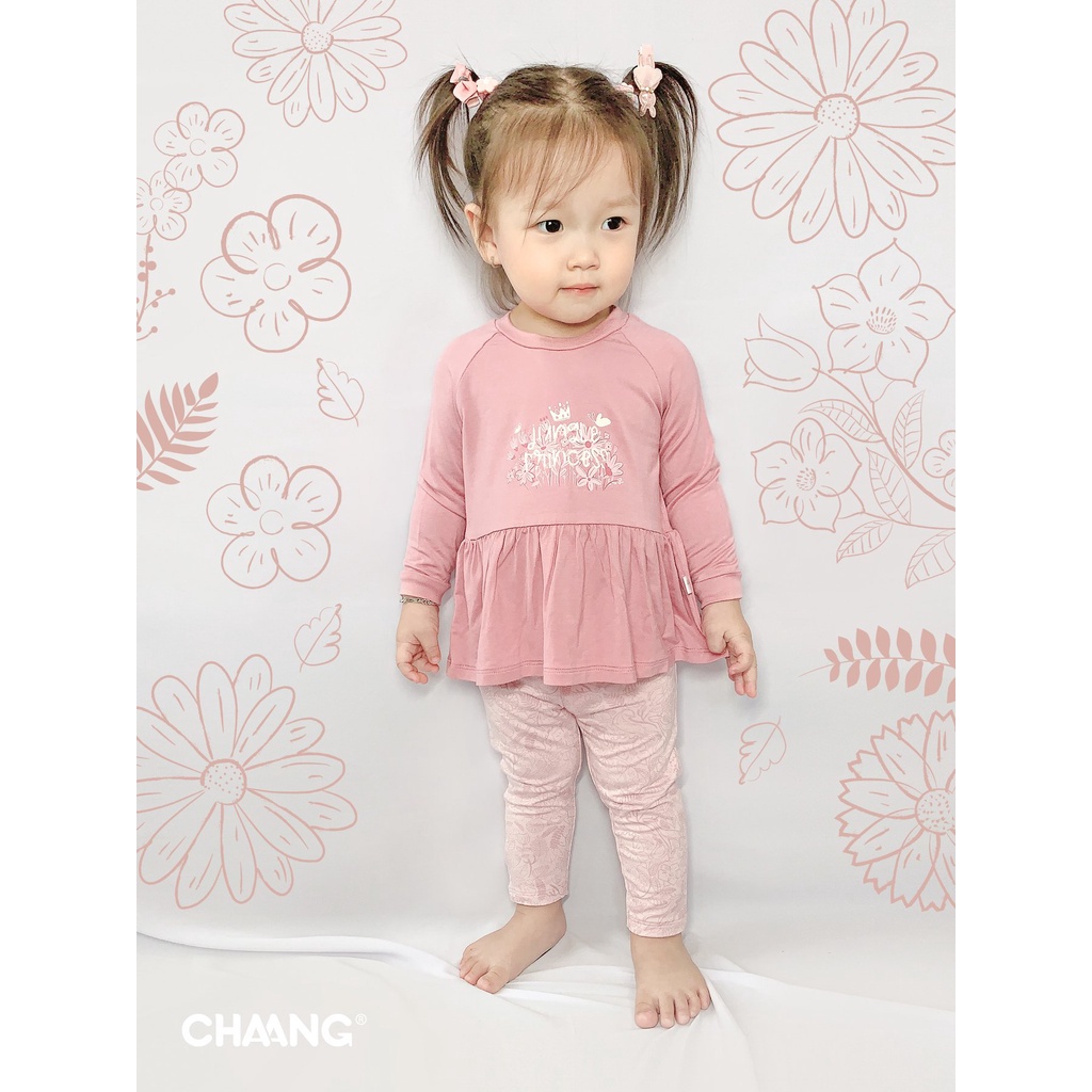 [HOT ITEMS]Bộ dài tay babydoll bé gái chất cotton cao cấp họa tiết Jungle Chaang