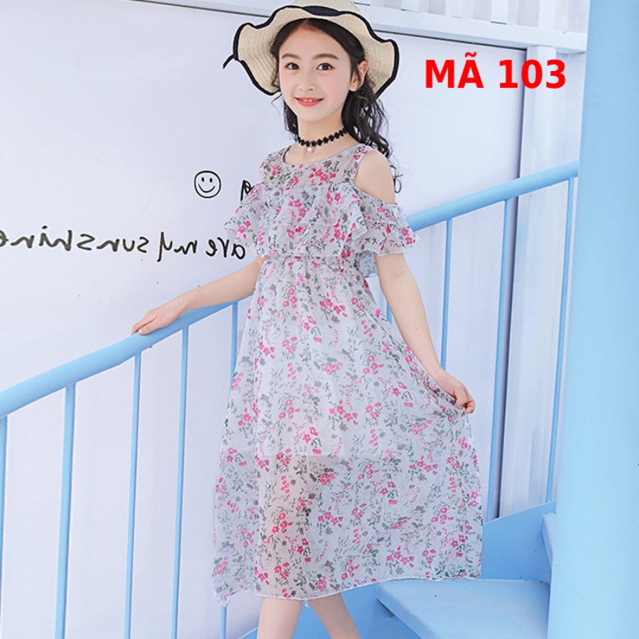 Váy bé gái voan hoa nhí xinh xinh cho bé yêu 13kg-50kg ( mã 103)