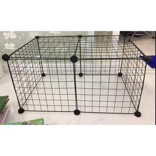 CHUỒNG NUÔI CHÓ, MÈO, THỎ LẮP GỒM 8 VĨ SẮT SƠN TĨNH ĐIỆN GHÉP LẠI VỚI NHAU