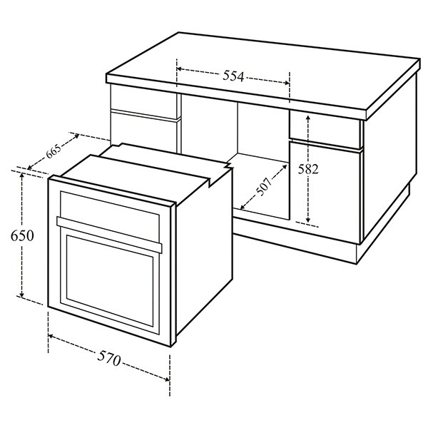 Lò nướng âm tủ Canzy CZ-601M dung tích 60L