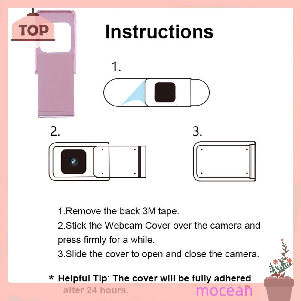 Mocean Plastic Webcam Cover Privacy Protection Shutter for Phone Laptop Desktop