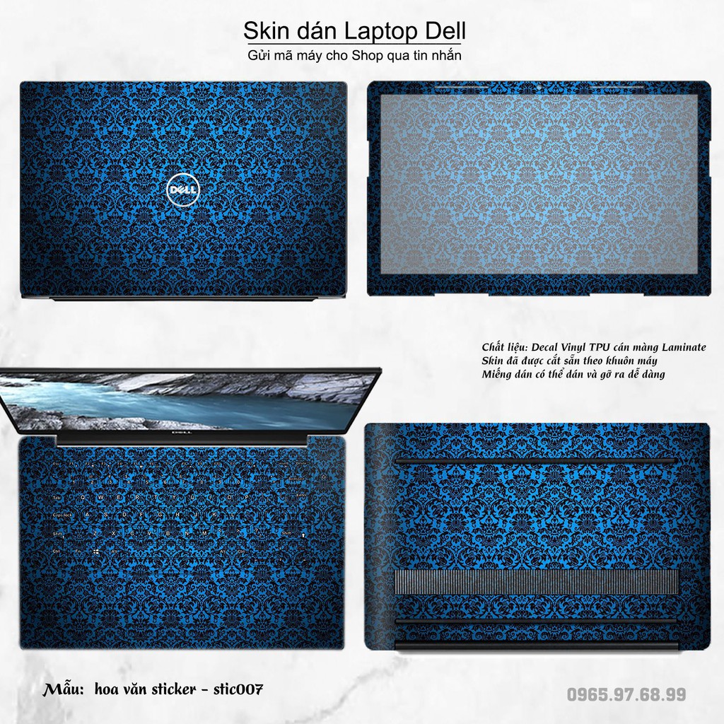 Skin dán Laptop Dell in hình Hoa văn sticker _nhiều mẫu 2 (inbox mã máy cho Shop)