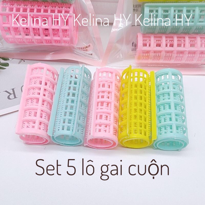 Set 5 chiếc lô cuộn tóc, lô gai cuốn xoăn tóc [LOẠI ĐẸP]