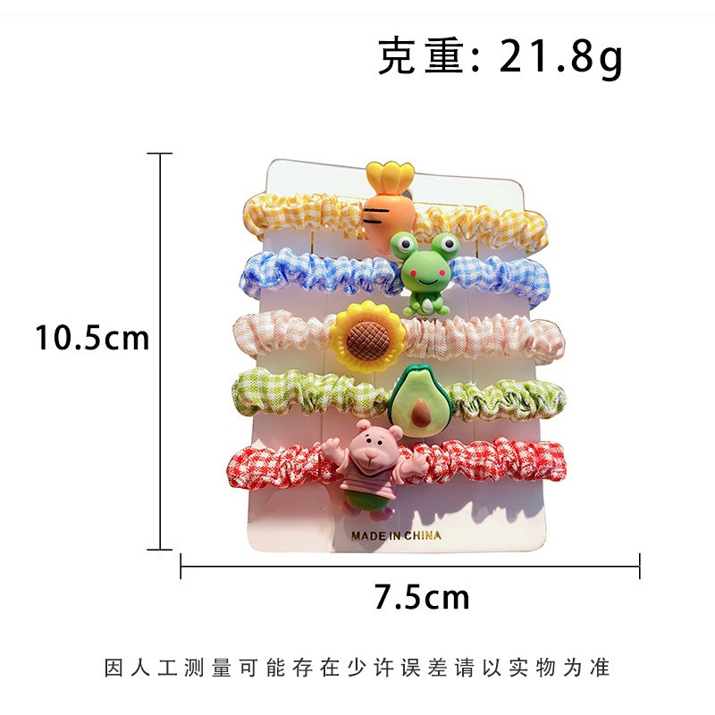 Set 5 dây cột tóc, buộc tóc SD121 nơ dễ thương, cute, xinh đẹp phong cách Hàn Quốc làm phụ kiện tóc cho bé gái