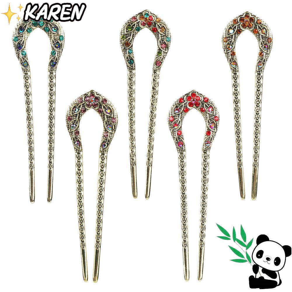 Trâm Cài Tóc Chữ U Bằng Đồng Phong Cách Vintage|Đũa Đôi Chuyên Nghiệp Chất Lượng Cao