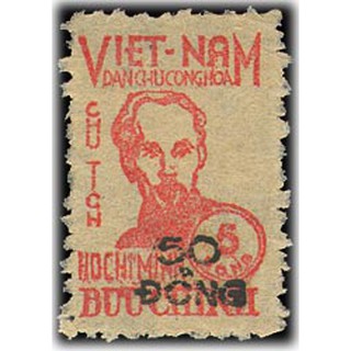 Tem sưu tập MS 10 Tem Việt Nam Chủ tịch Hồ Chí Minh (in đè) 1954