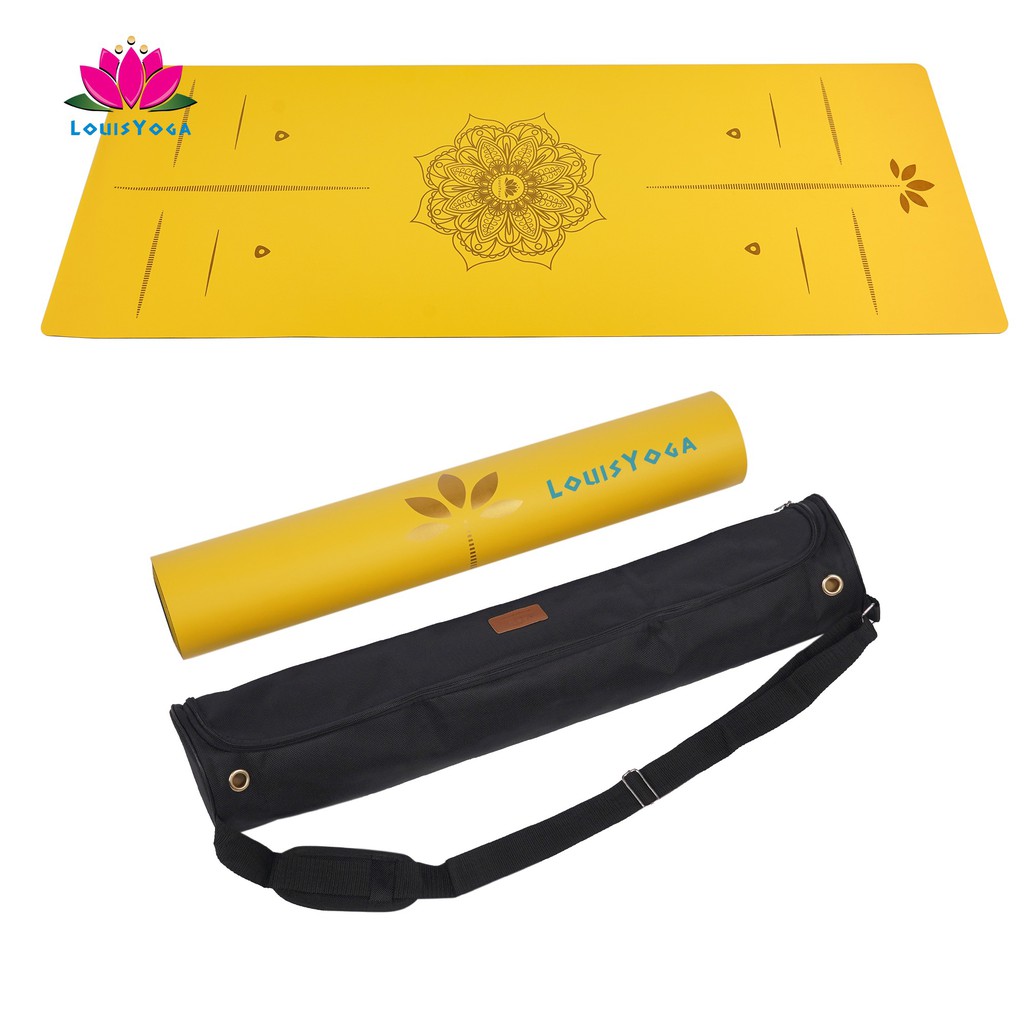 Thảm cao su tập yoga Louis 183x68x0.45cm định tuyến - Chất liệu cao su chống thấm, chống trơn, chống trượt