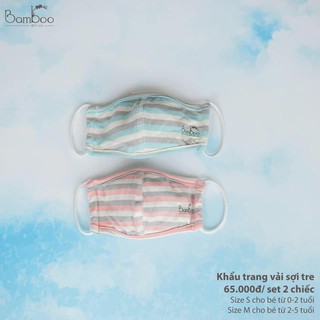 Set 2 khẩu trang trẻ em, khẩu trang chống bụi mịn hàng chính hãng bamboo by lil - little love