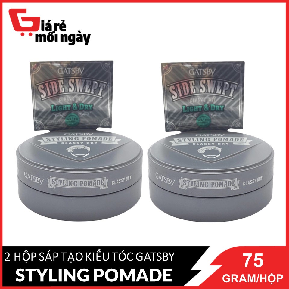 Combo 2 Sáp tạo kiểu tóc Gatsby Styling Pomade Class Dry 75g x 2