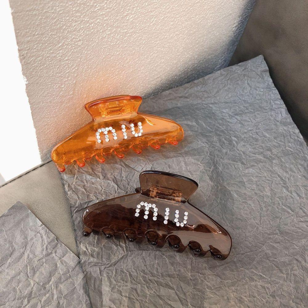 VANES1 Kẹp Tóc Càng Cua Trong Suốt Họa Tiết Chữ Đơn Giản Ngọt Ngào Cho Nữ