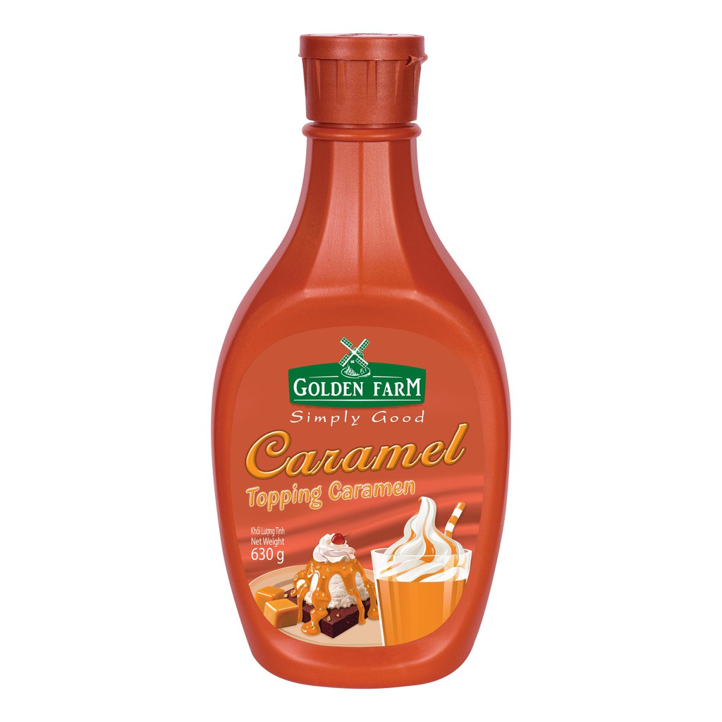 Sốt Topping Dâu / Chocolate / Caramel Golden Farm 630g (Chai)