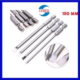 Bộ 4 mũi tô vít dẹt dài 150mm hãng BROPPE dành cho khoan pin, điện