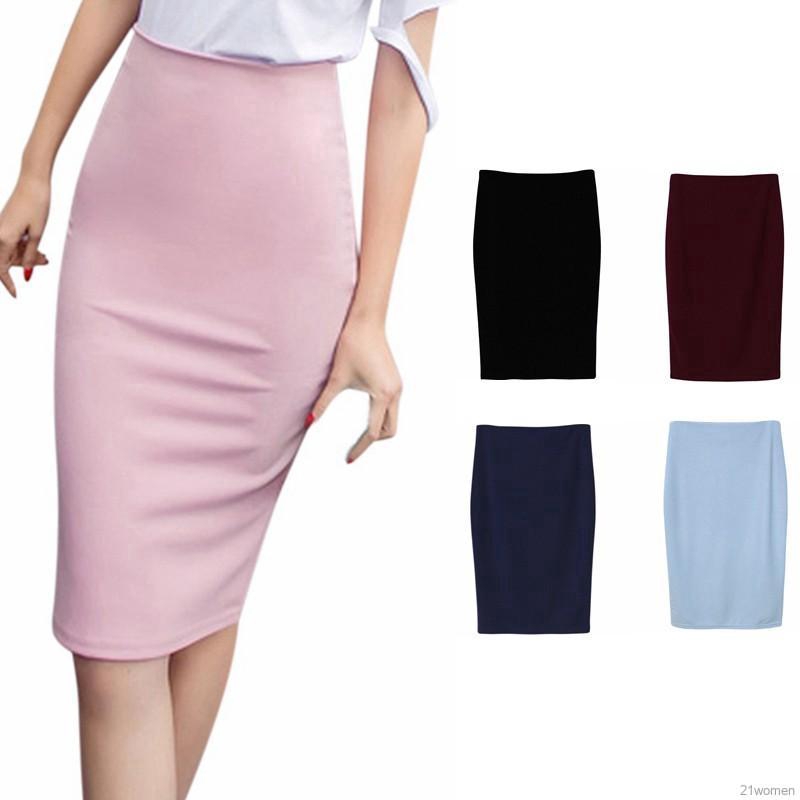 Chân váy bút chì màu trơn tôn dáng cho nữ